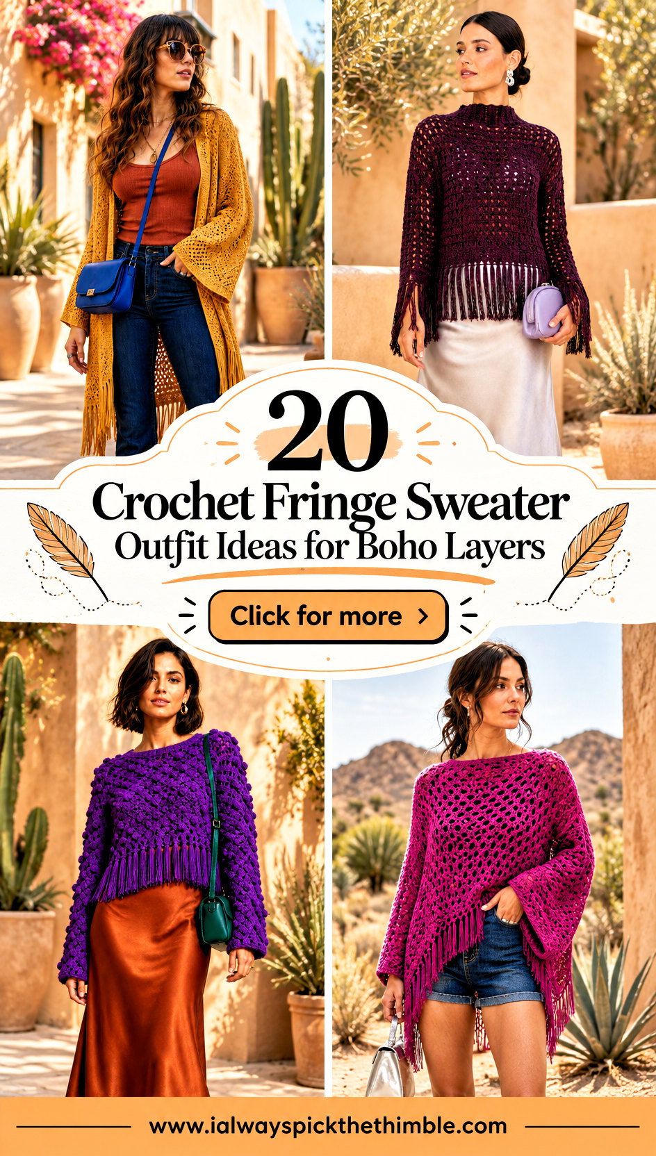 20 Crochet Fringe Sweater Outfit Ideas for Boho Layers - 20 Crochet Fringe Sweater Outfit Ideas for Boho Layers