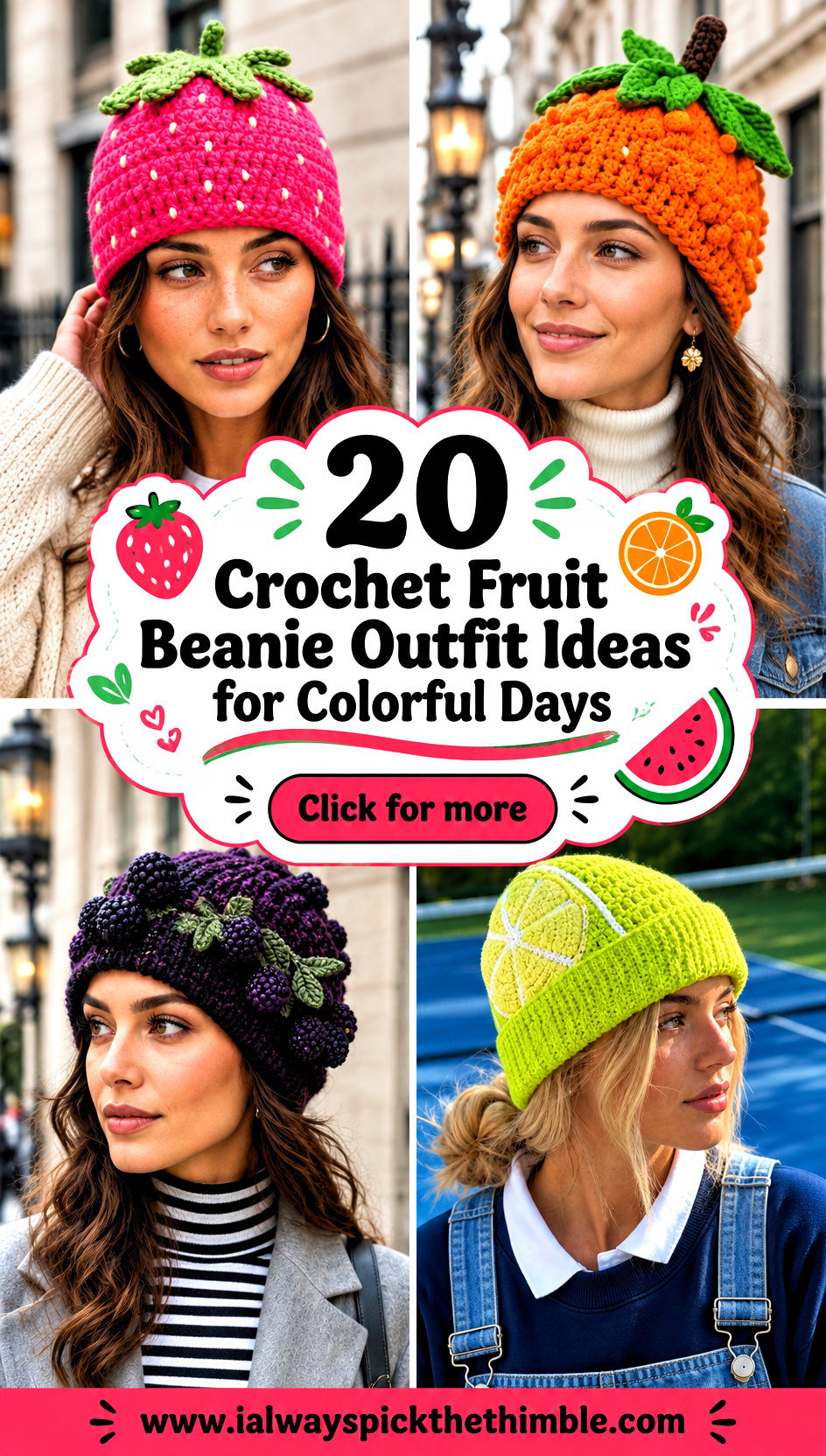 20 Crochet Fruit Beanie Outfit Ideas for Colorful Days - 20 Crochet Fruit Beanie Outfit Ideas for Colorful Days
