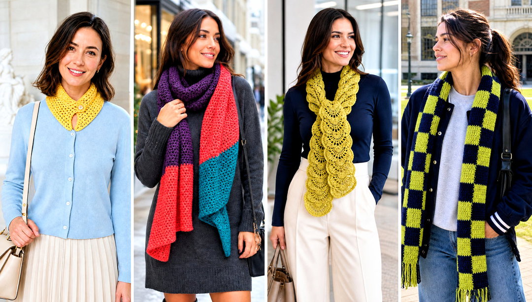 20 Crochet Fun Scarf Outfit Ideas for a Cheerful Look