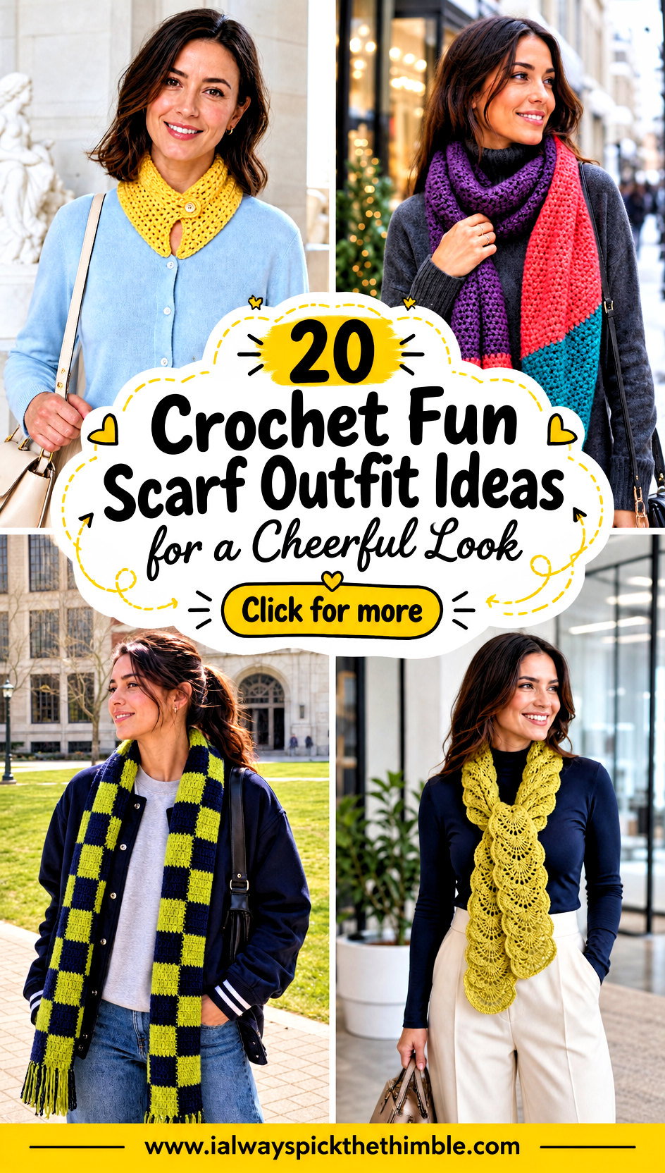 20 Crochet Fun Scarf Outfit Ideas for a Cheerful Look - 20 Crochet Fun Scarf Outfit Ideas for a Cheerful Look