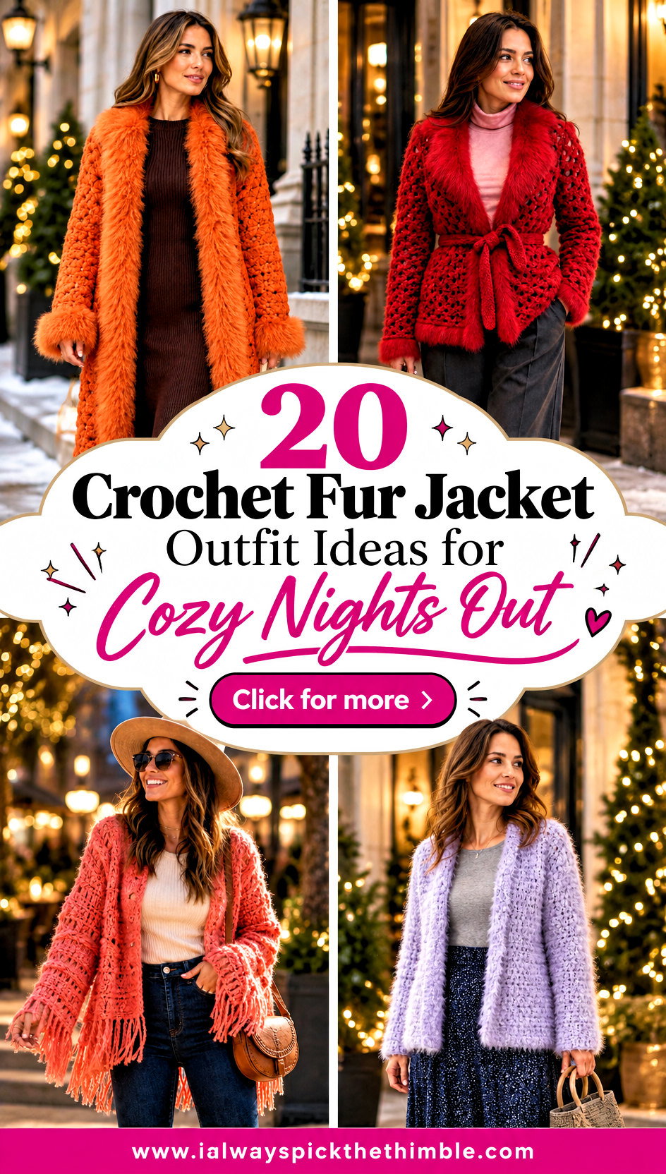 20 Crochet Fur Jacket Outfit Ideas for Cozy Nights Out - 20 Crochet Fur Jacket Outfit Ideas for Cozy Nights Out