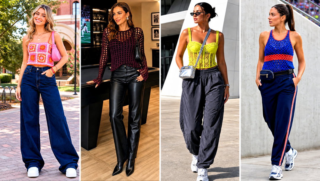 20 Crochet Game Day Top Outfit Ideas for Sporty Style