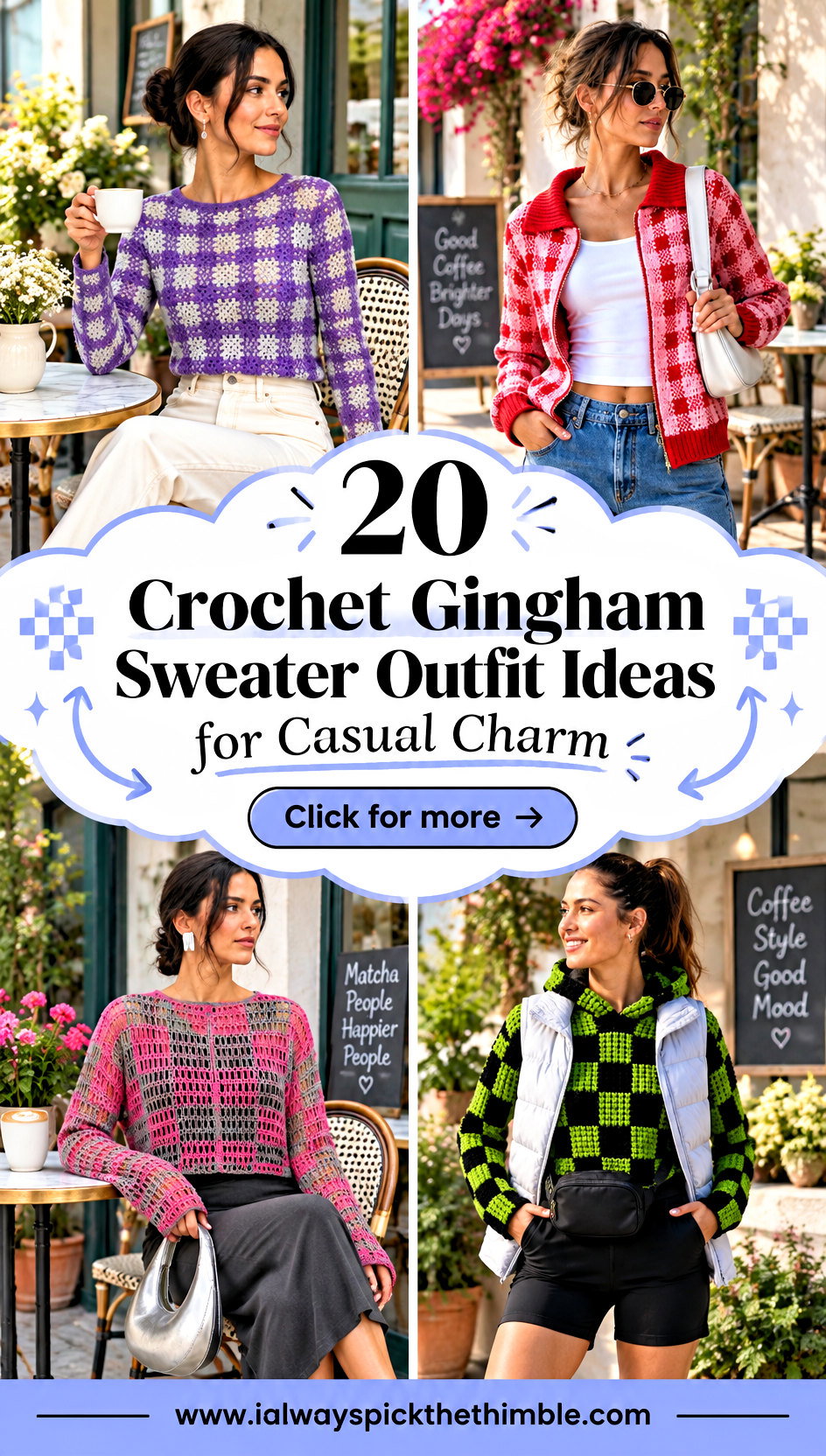 20 Crochet Gingham Sweater Outfit Ideas for Casual Charm - 20 Crochet Gingham Sweater Outfit Ideas for Casual Charm