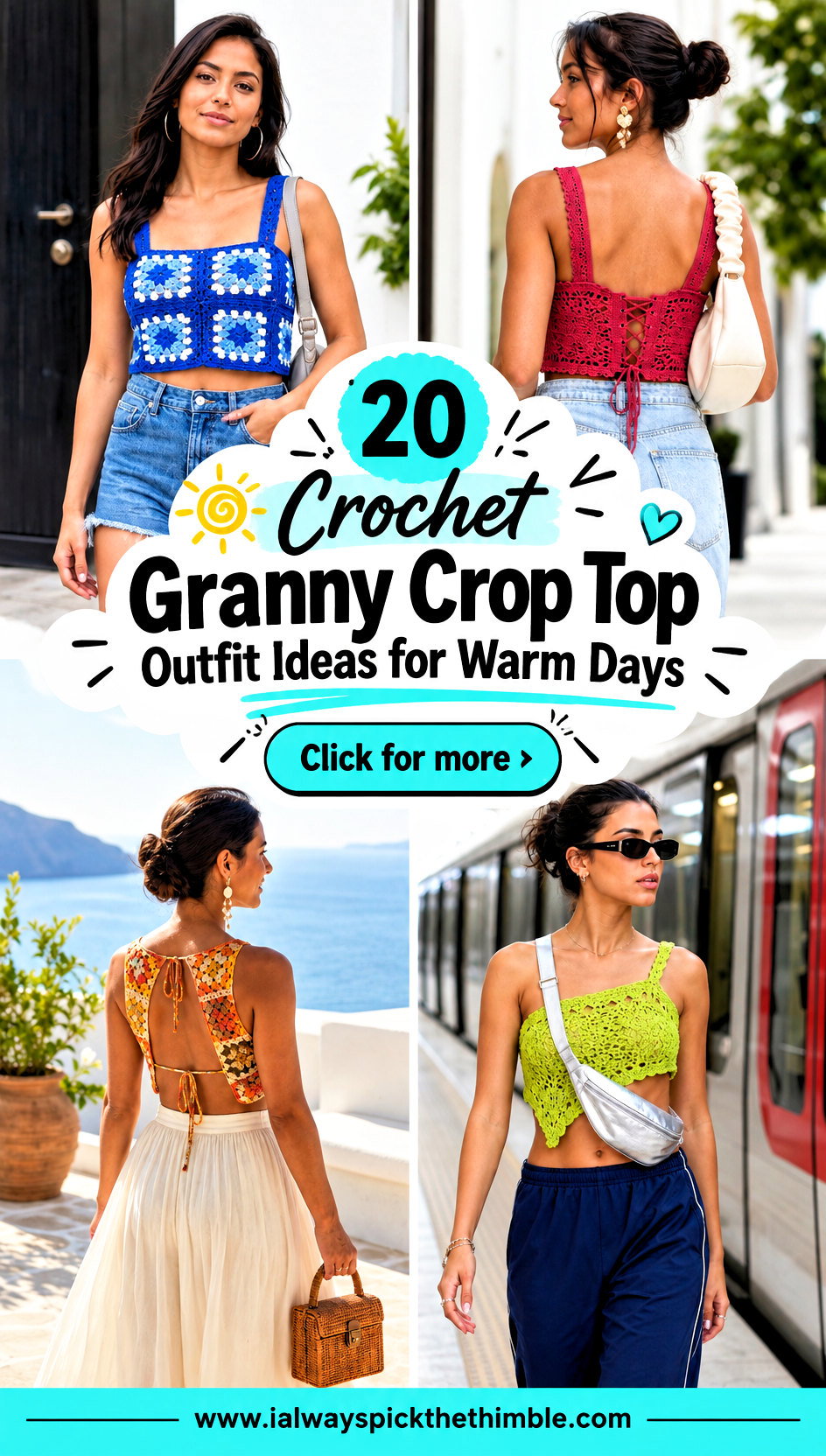 20 Crochet Granny Crop Top Outfit Ideas for Warm Days - 20 Crochet Granny Crop Top Outfit Ideas for Warm Days