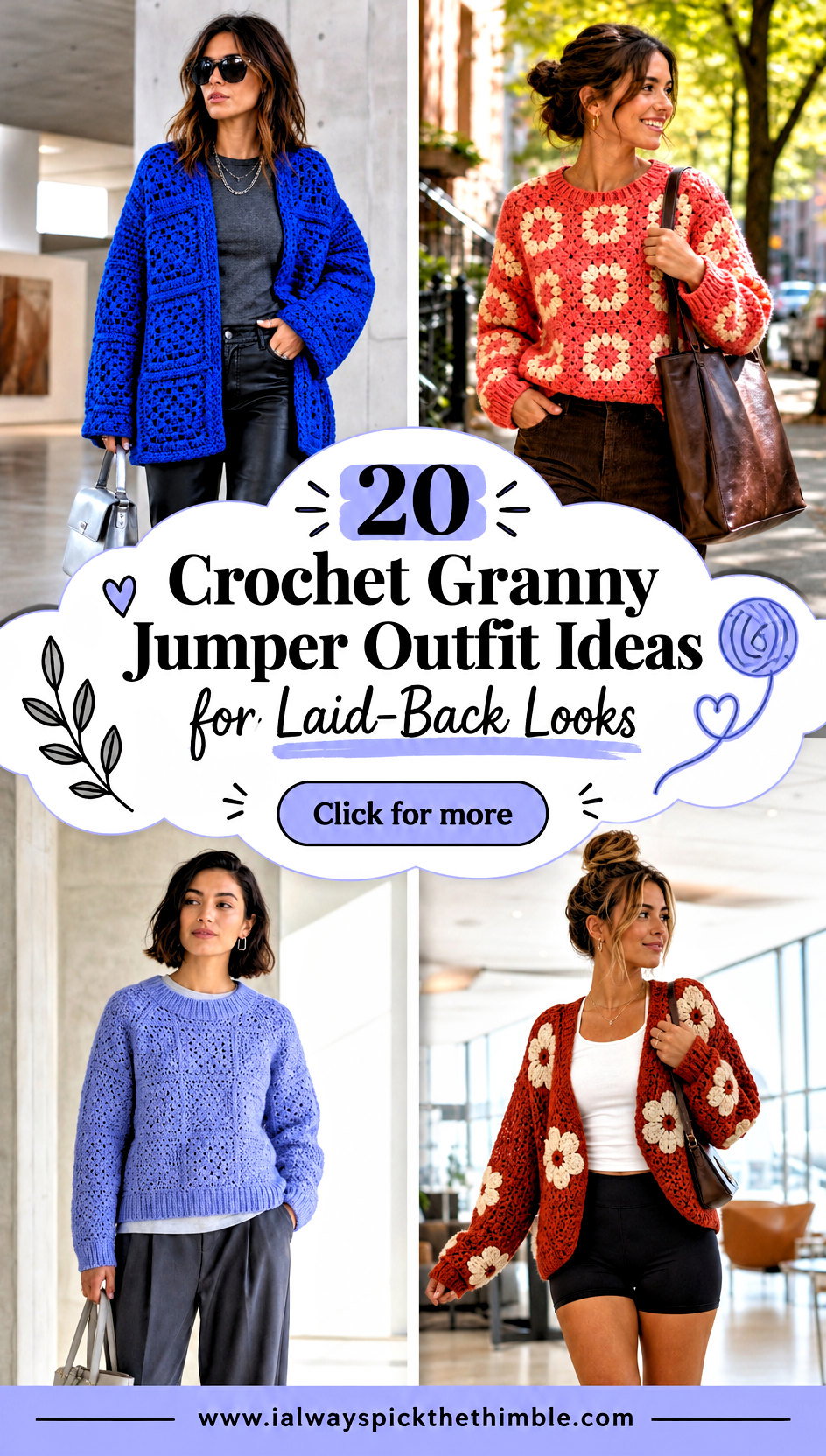 20 Crochet Granny Jumper Outfit Ideas for Laid-Back Looks - 20 Crochet Granny Jumper Outfit Ideas for Laid-Back Looks