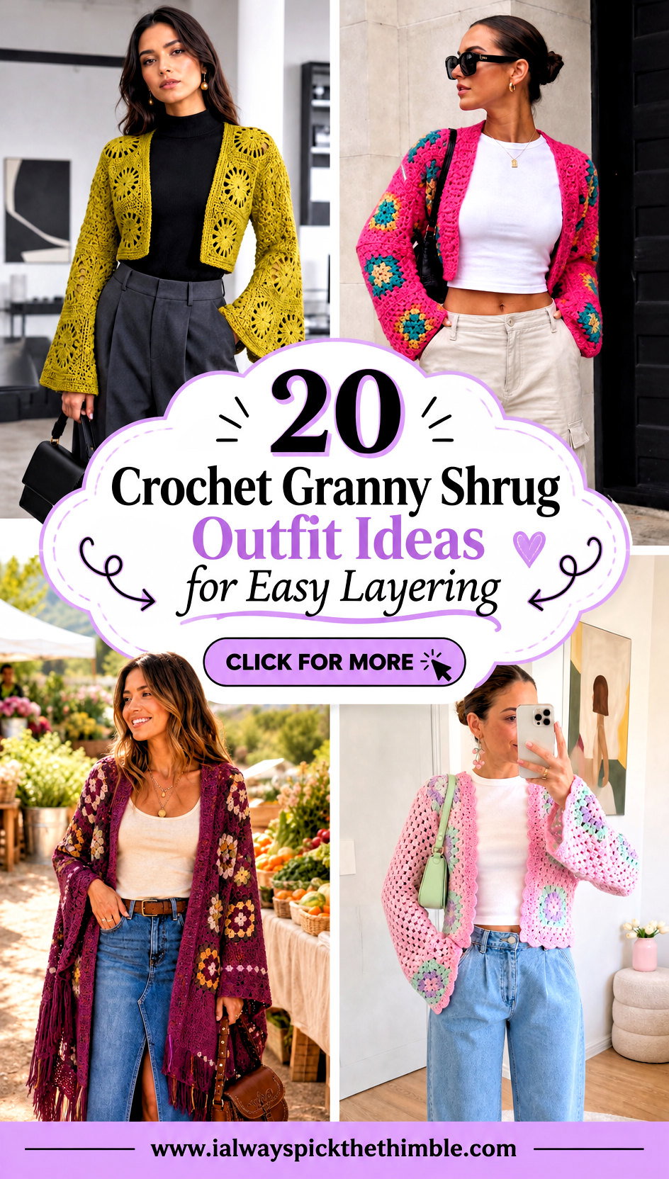 20 Crochet Granny Shrug Outfit Ideas for Easy Layering - 20 Crochet Granny Shrug Outfit Ideas for Easy Layering