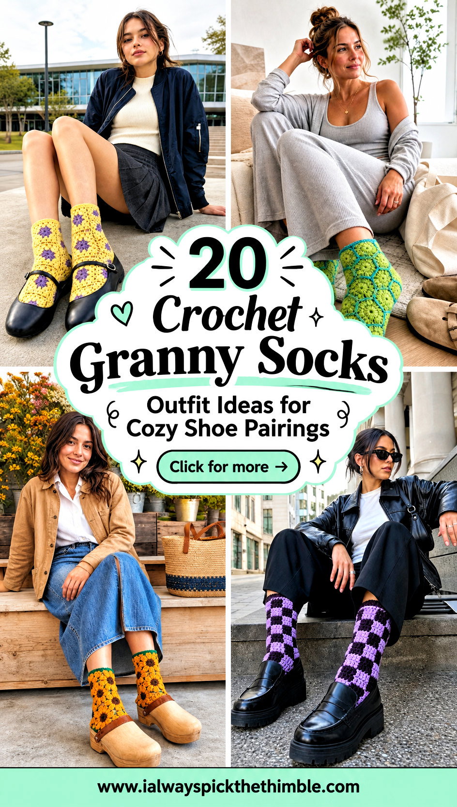 20 Crochet Granny Socks Outfit Ideas for Cozy Shoe Pairings - 20 Crochet Granny Socks Outfit Ideas for Cozy Shoe Pairings
