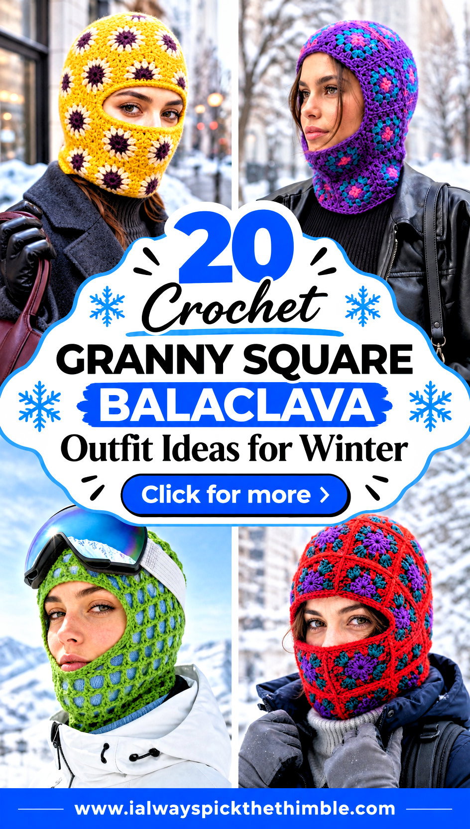 20 Crochet Granny Square Balaclava Outfit Ideas for Winter - 20 Crochet Granny Square Balaclava Outfit Ideas for Winter