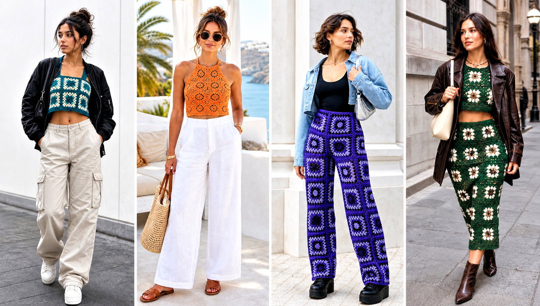 20 Crochet Granny Square Clothing and Outfit Ideas