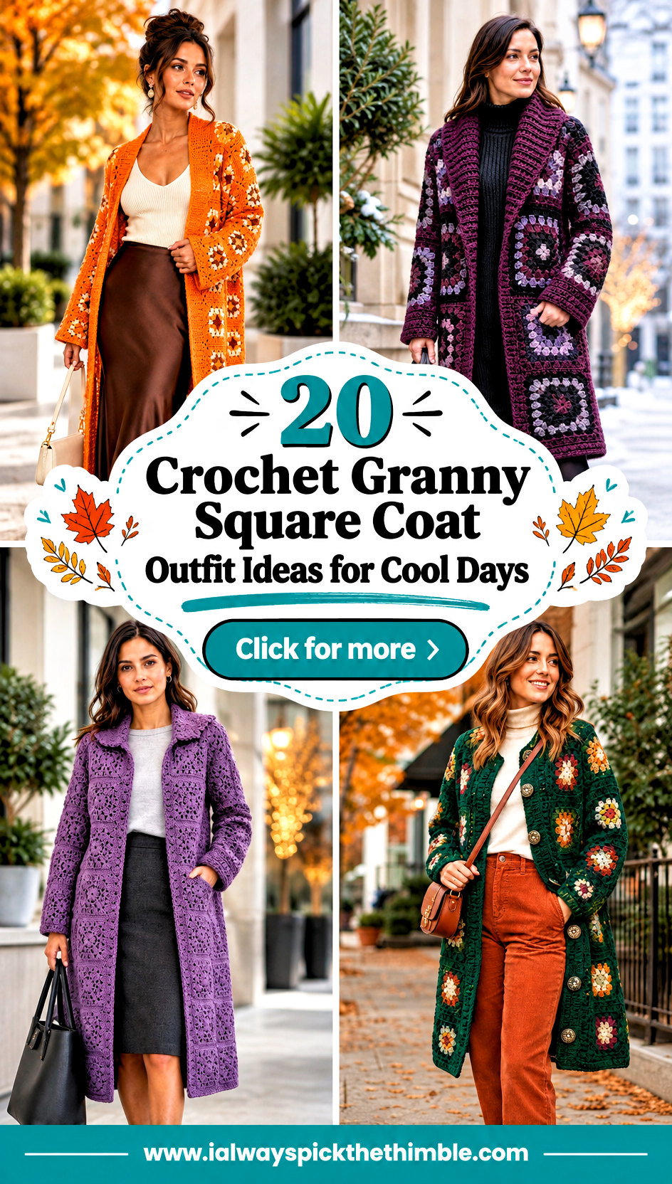 20 Crochet Granny Square Coat Outfit Ideas for Cool Days - 20 Crochet Granny Square Coat Outfit Ideas for Cool Days