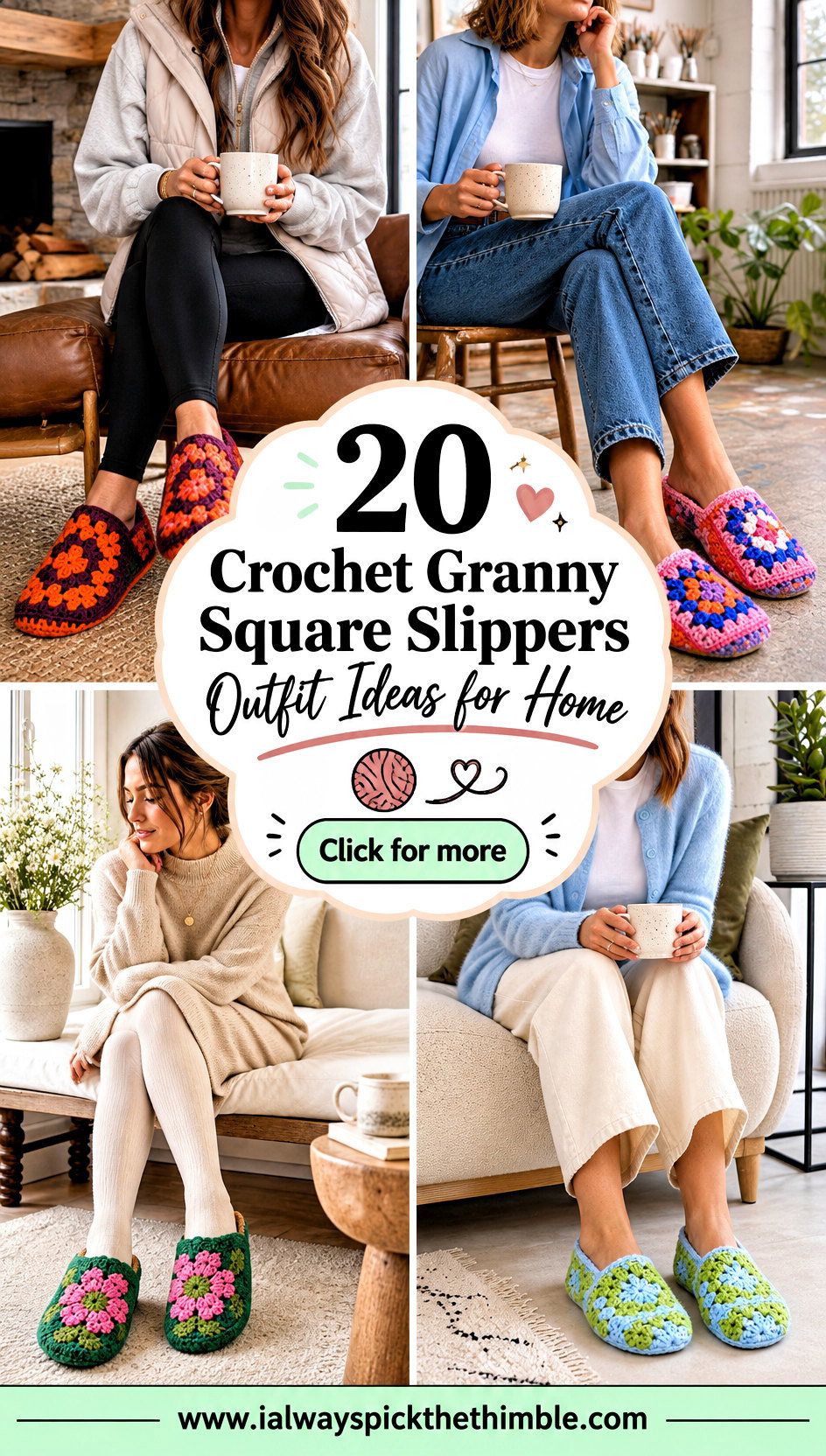 20 Crochet Granny Square Slippers Outfit Ideas for Home - 20 Crochet Granny Square Slippers Outfit Ideas for Home