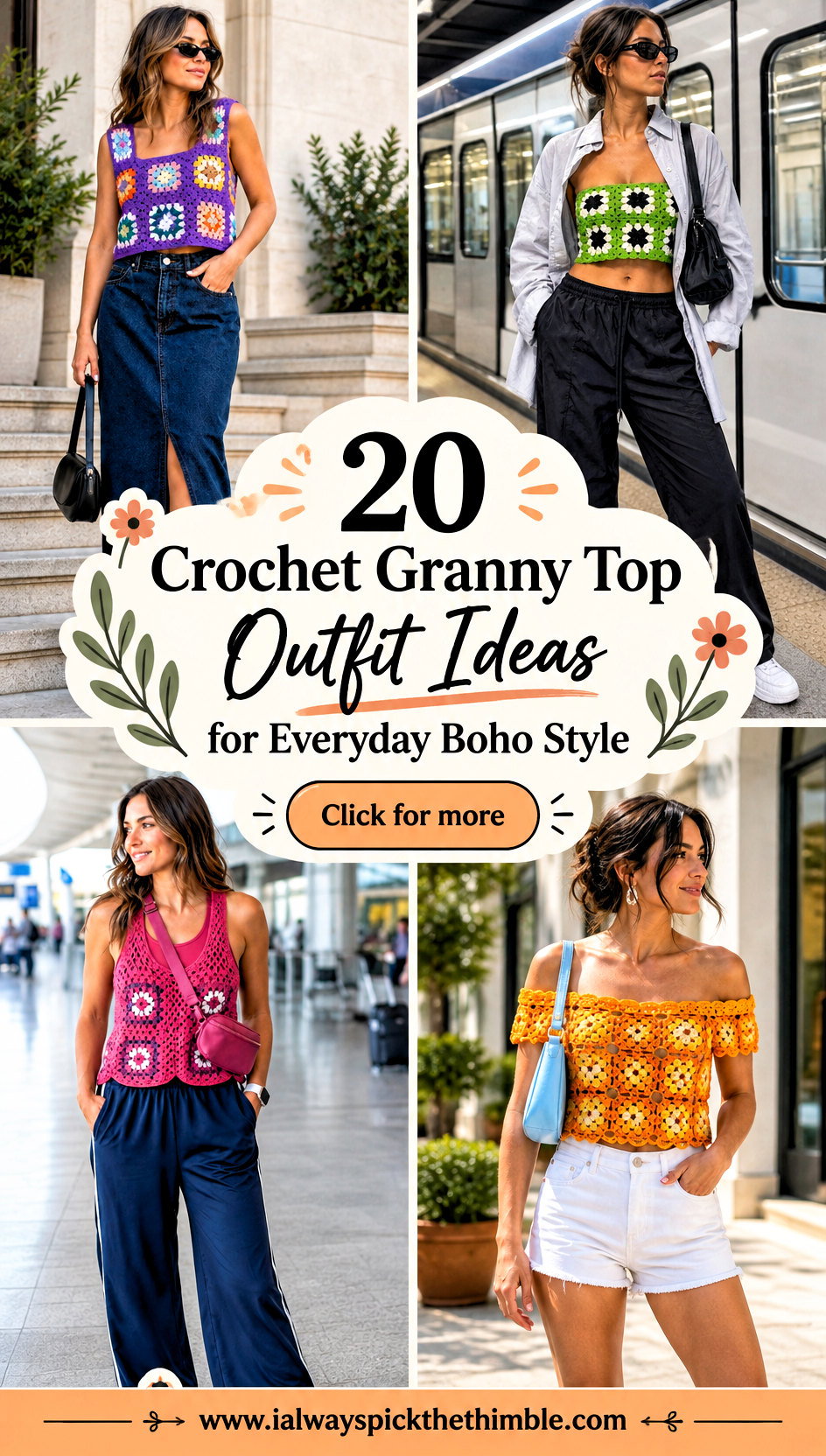 20 Crochet Granny Top Outfit Ideas for Everyday Boho Style - 20 Crochet Granny Top Outfit Ideas for Everyday Boho Style