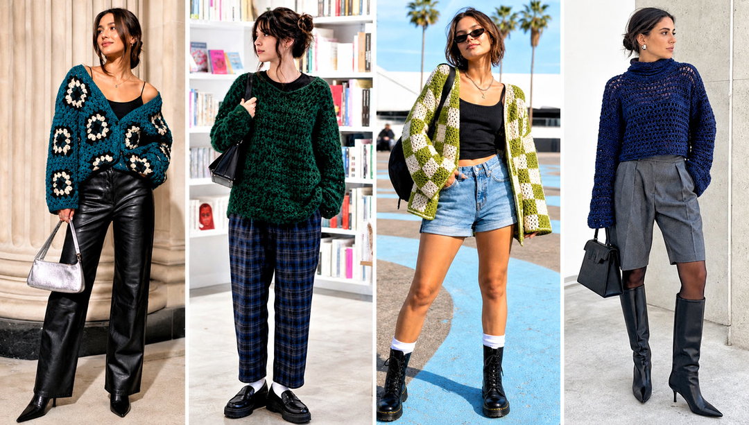 20 Crochet Grunge Sweater Outfit Ideas for an Edgy Look