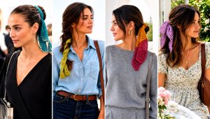 20 Crochet Hair Tie Scarf Outfit Ideas for Breezy Days