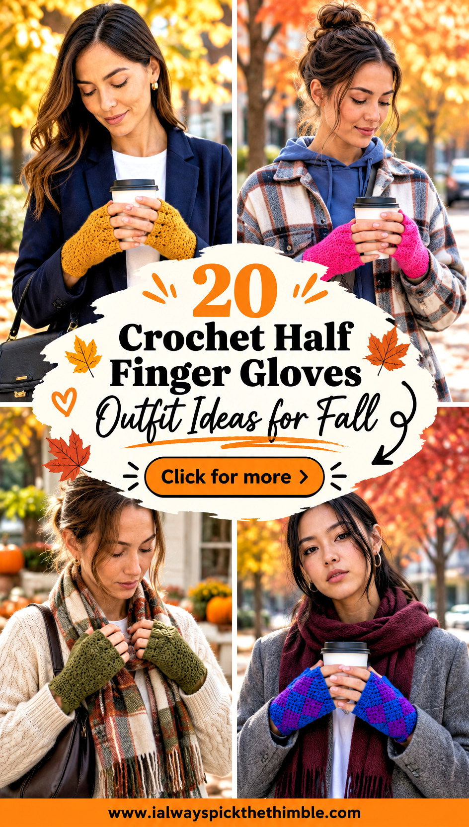 20 Crochet Half Finger Gloves Outfit Ideas for Fall - 20 Crochet Half Finger Gloves Outfit Ideas for Fall