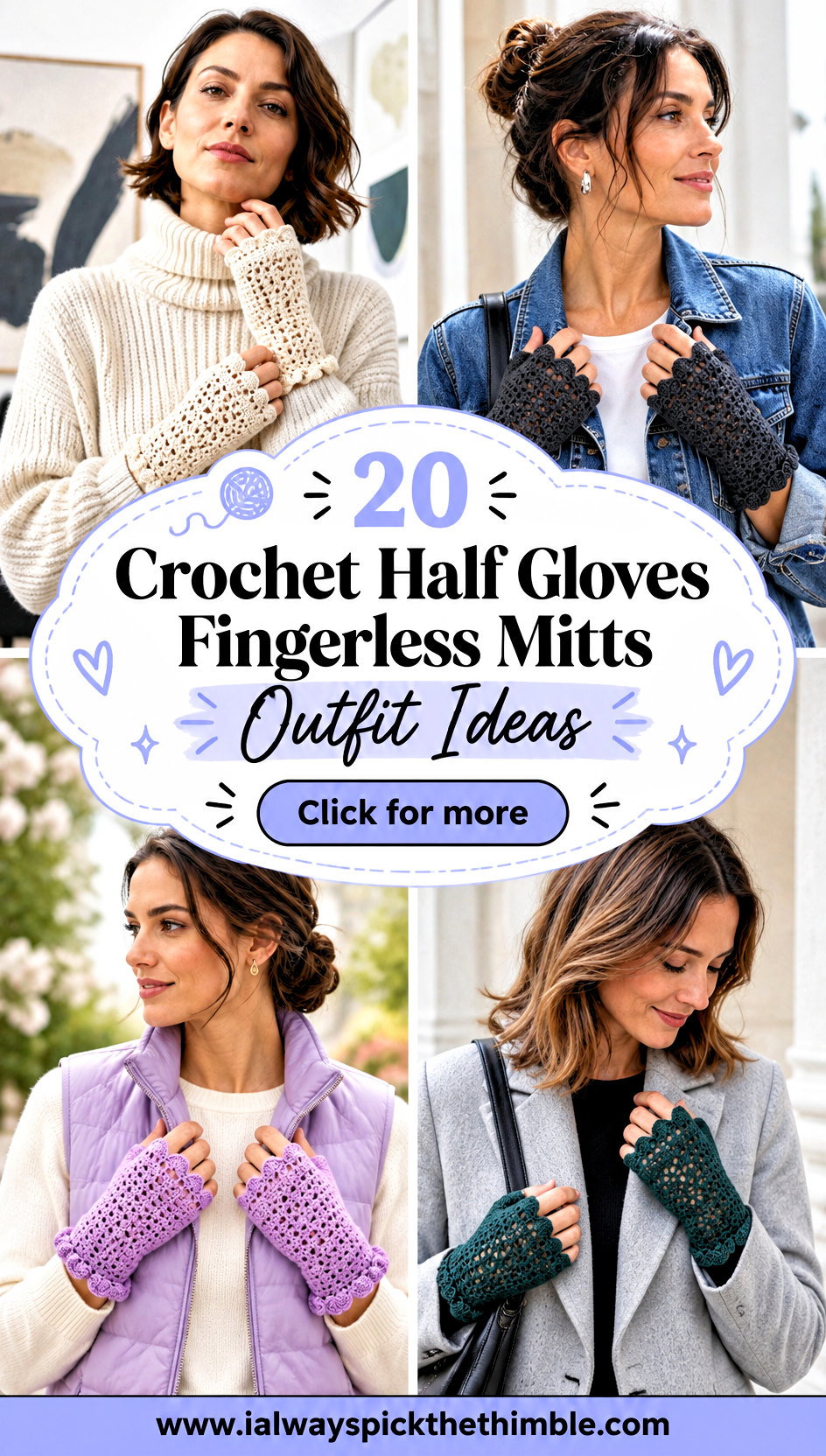 20 Crochet Half Gloves Fingerless Mitts Outfit Ideas - 20 Crochet Half Gloves Fingerless Mitts Outfit Ideas