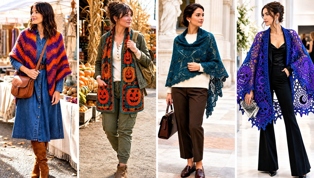 20 Crochet Halloween Shawl Outfit Ideas for Costume Layers