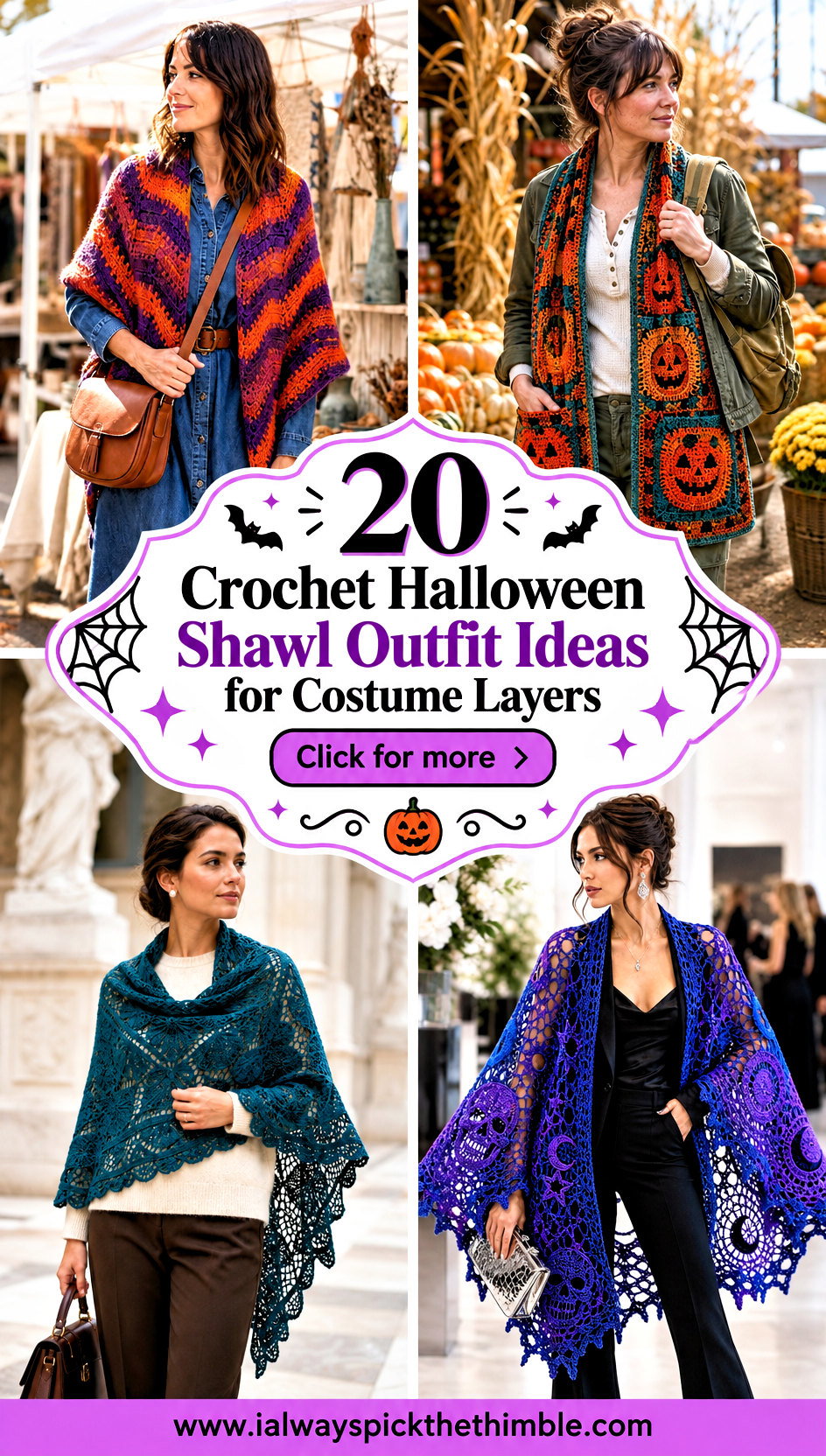 20 Crochet Halloween Shawl Outfit Ideas for Costume Layers - 20 Crochet Halloween Shawl Outfit Ideas for Costume Layers