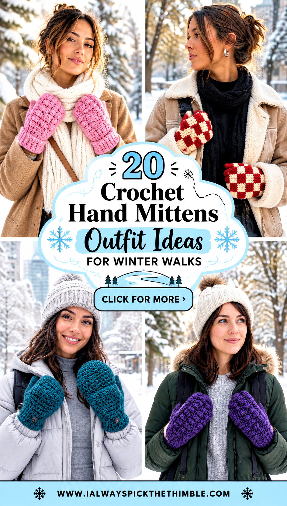 20 Crochet Hand Mittens Outfit Ideas for Winter Walks - 20 Crochet Hand Mittens Outfit Ideas for Winter Walks