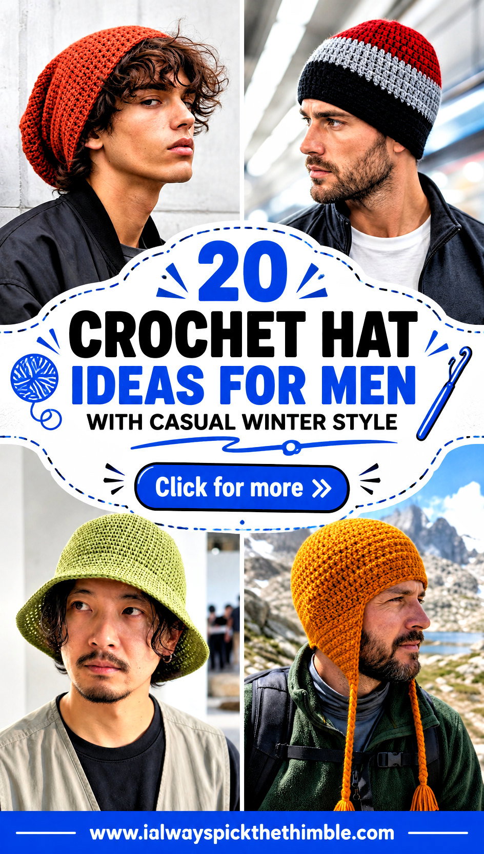 20 Crochet Hat Ideas for Men With Casual Winter Style - 20 Crochet Hat Ideas for Men With Casual Winter Style