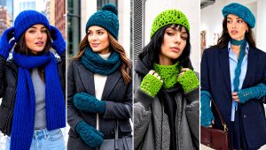20 Crochet Hat Scarf Gloves Set Outfit Ideas for Cold Walks