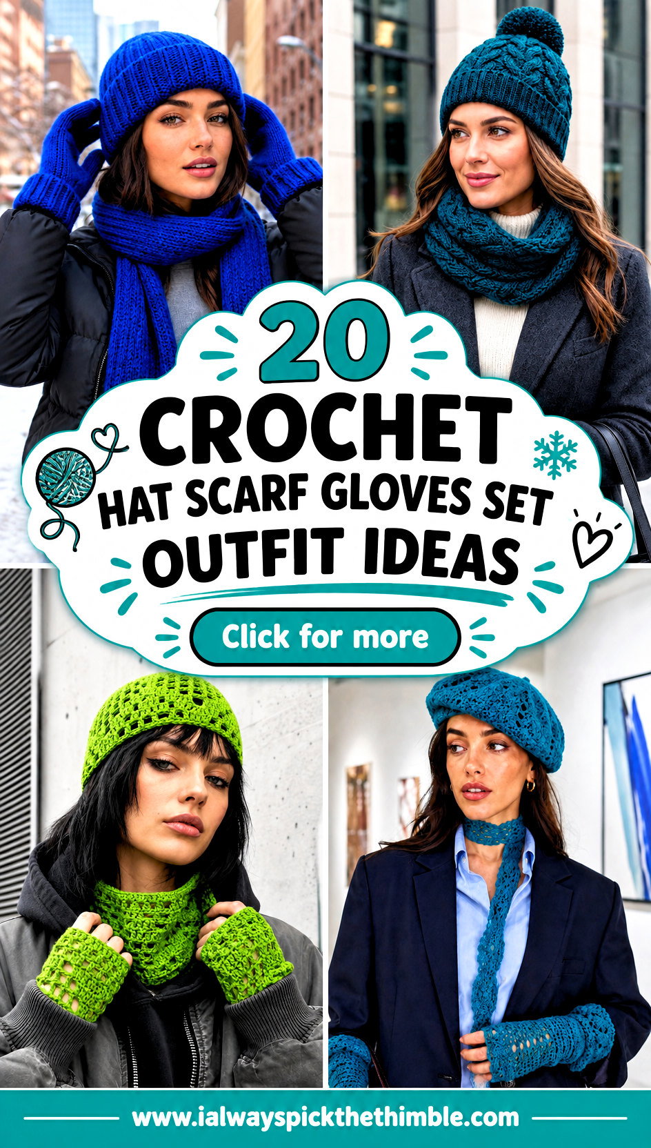 20 Crochet Hat Scarf Gloves Set Outfit Ideas for Cold Walks - 20 Crochet Hat Scarf Gloves Set Outfit Ideas for Cold Walks