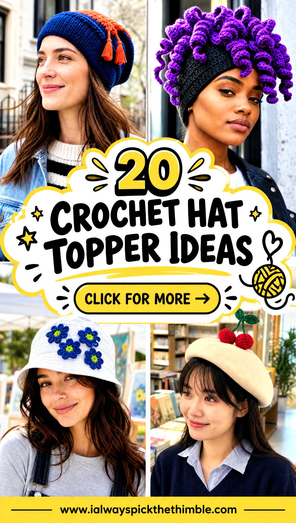 20 Crochet Hat Topper Ideas for Playful Winter Looks - 20 Crochet Hat Topper Ideas for Playful Winter Looks