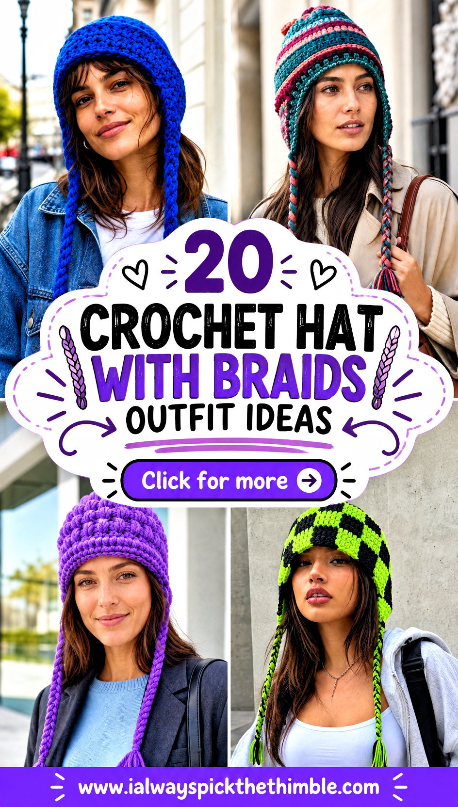 20 Crochet Hat With Braids Outfit Ideas for Cozy Streetwear - 20 Crochet Hat With Braids Outfit Ideas for Cozy Streetwear