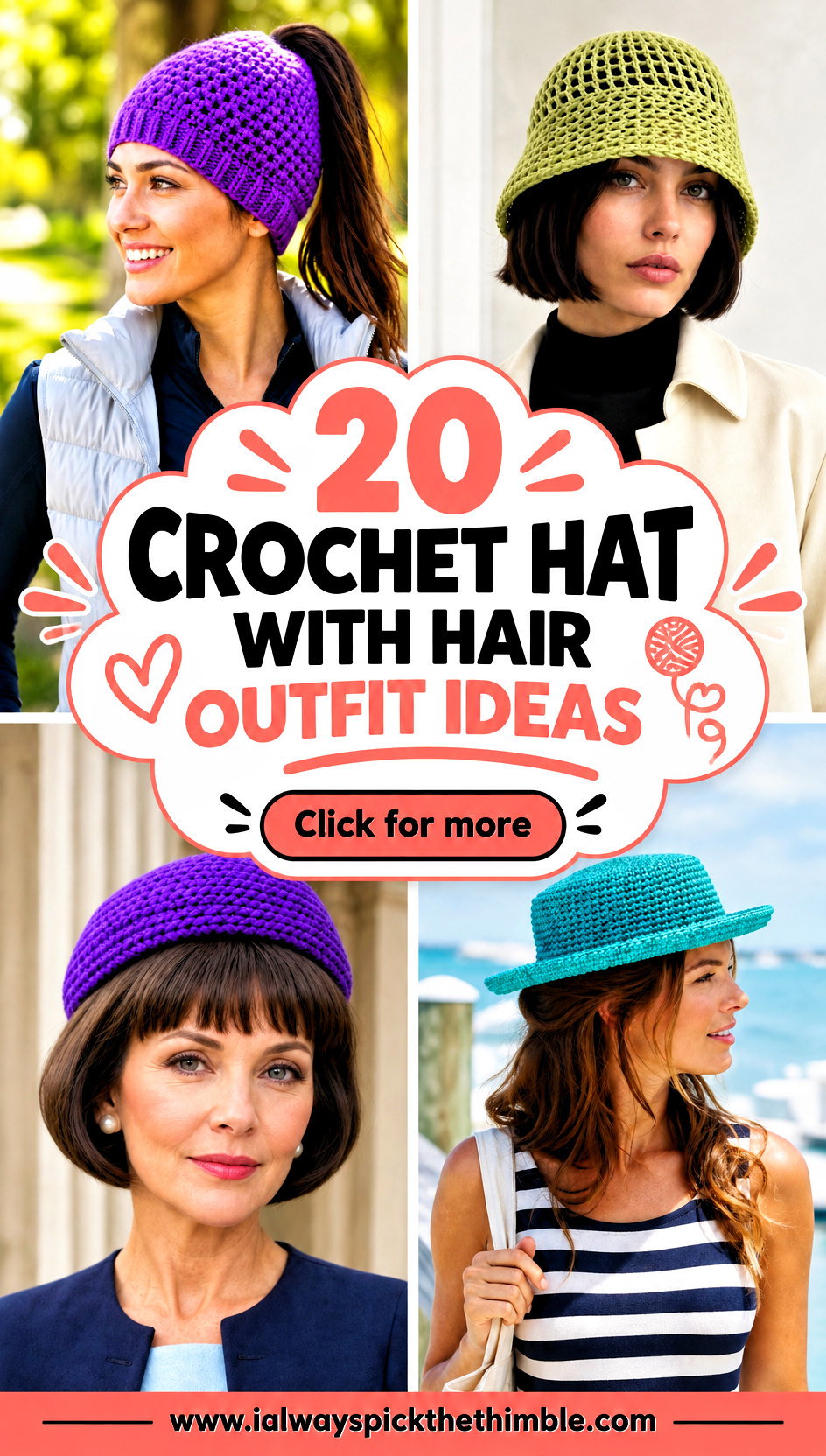 20 Crochet Hat With Hair Outfit Ideas for Everyday Wear - 20 Crochet Hat With Hair Outfit Ideas for Everyday Wear