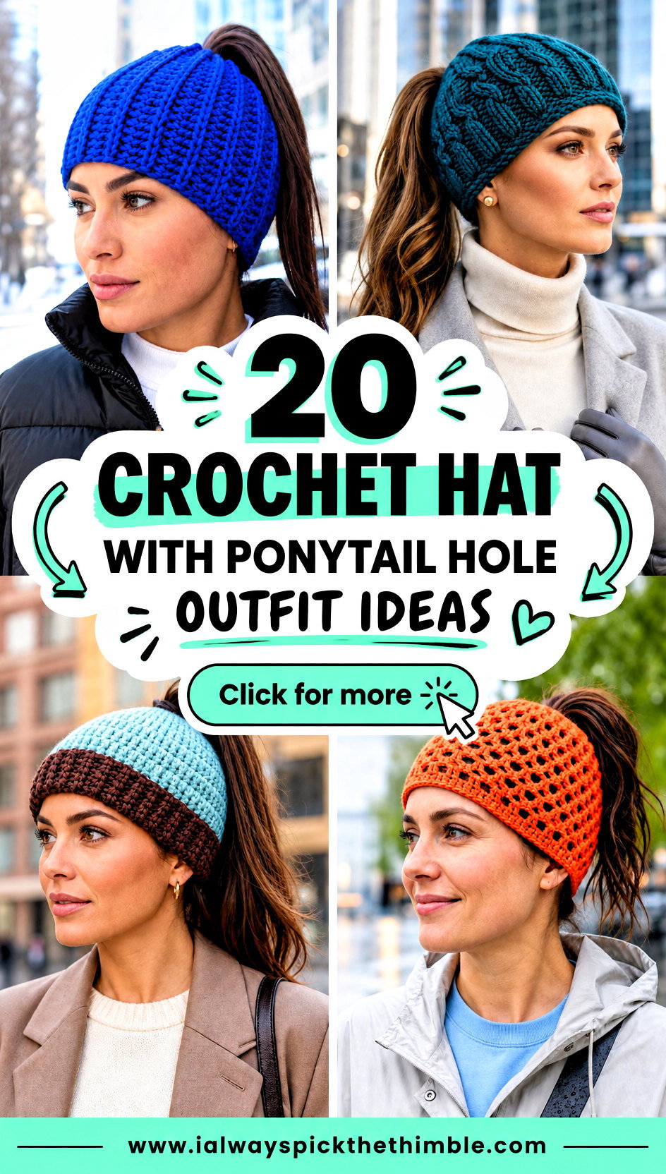 20 Crochet Hat With Ponytail Hole Outfit Ideas for Busy Days - 20 Crochet Hat With Ponytail Hole Outfit Ideas for Busy Days