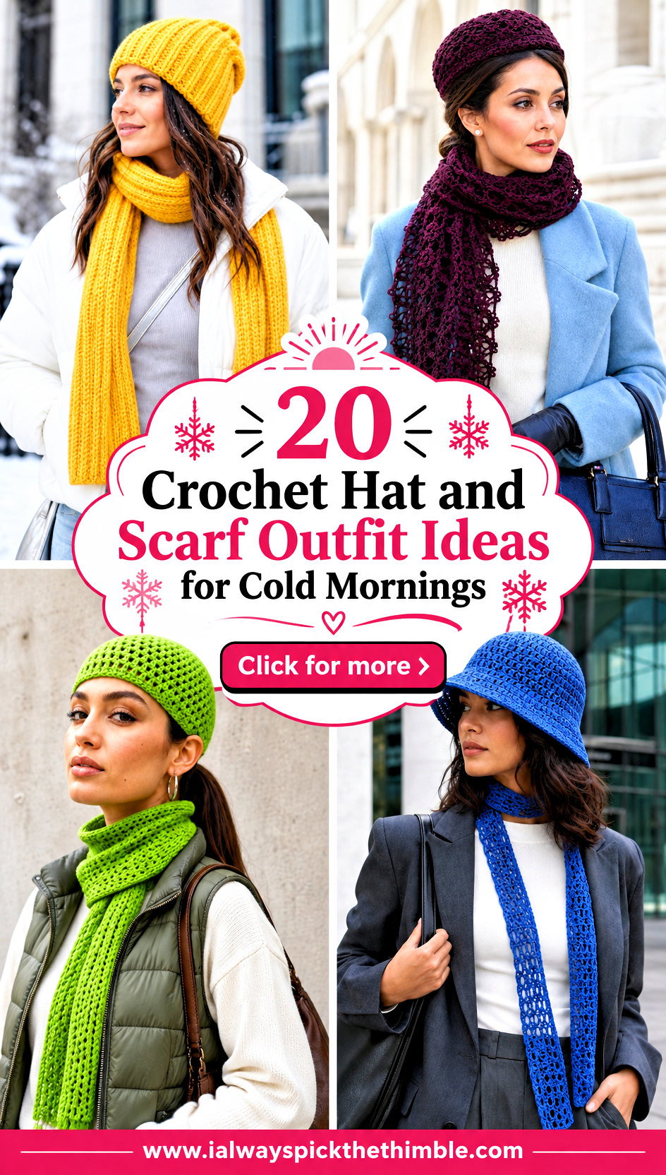 20 Crochet Hat and Scarf Outfit Ideas for Cold Mornings - 20 Crochet Hat and Scarf Outfit Ideas for Cold Mornings