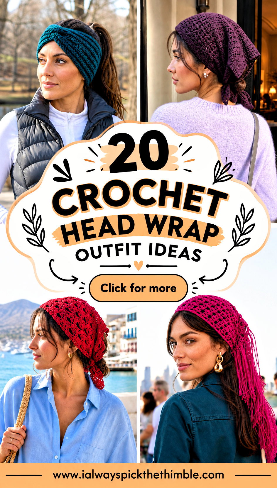 20 Crochet Head Wrap Outfit Ideas for Relaxed Fall Style - 20 Crochet Head Wrap Outfit Ideas for Relaxed Fall Style