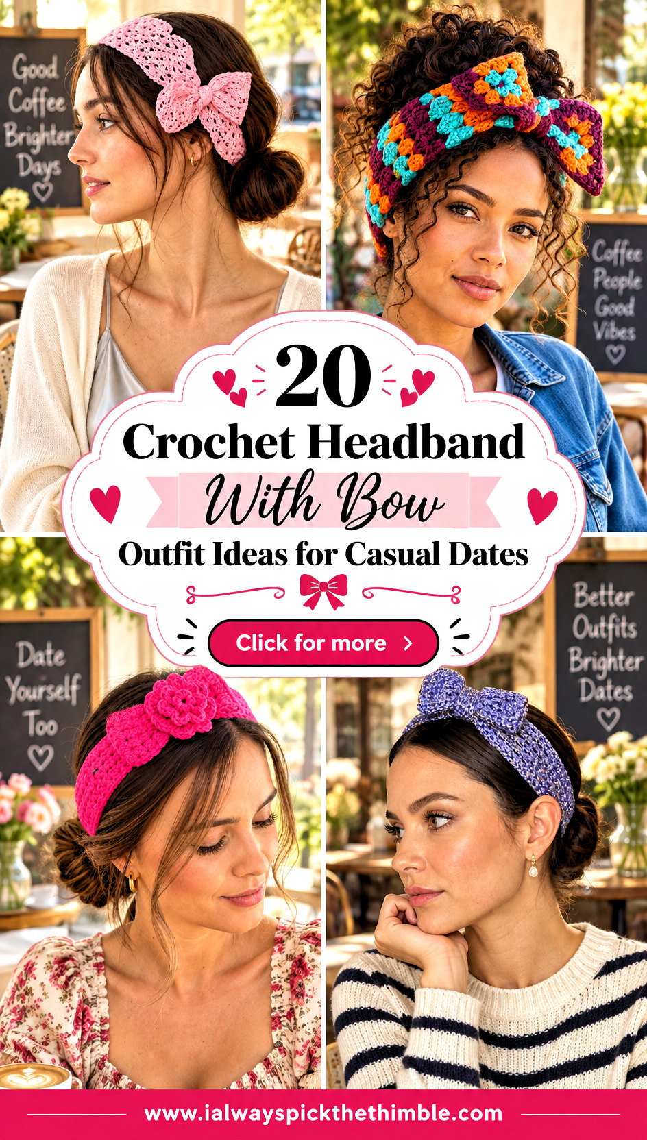 20 Crochet Headband With Bow Outfit Ideas for Casual Dates - 20 Crochet Headband With Bow Outfit Ideas for Casual Dates