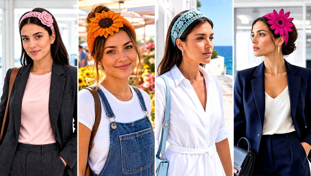 20 Crochet Headband With Flower Outfit Ideas for Spring