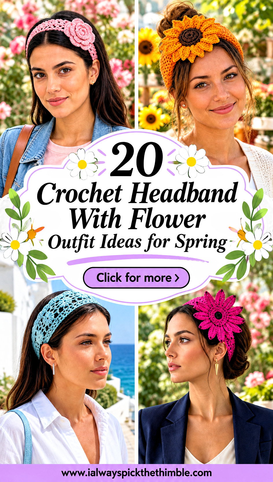 20 Crochet Headband With Flower Outfit Ideas for Spring - 20 Crochet Headband With Flower Outfit Ideas for Spring