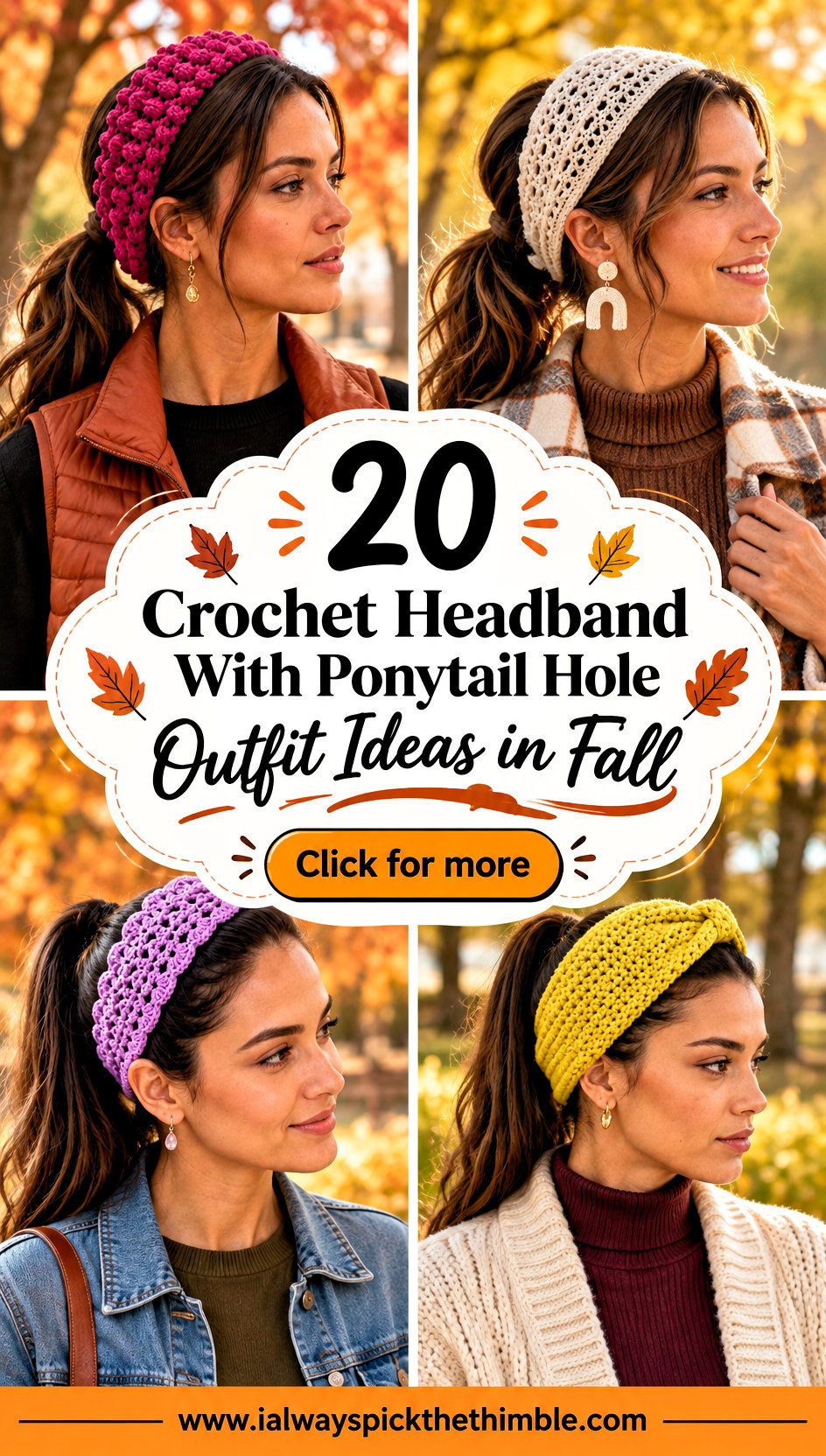 20 Crochet Headband With Ponytail Hole Outfit Ideas in Fall - 20 Crochet Headband With Ponytail Hole Outfit Ideas in Fall