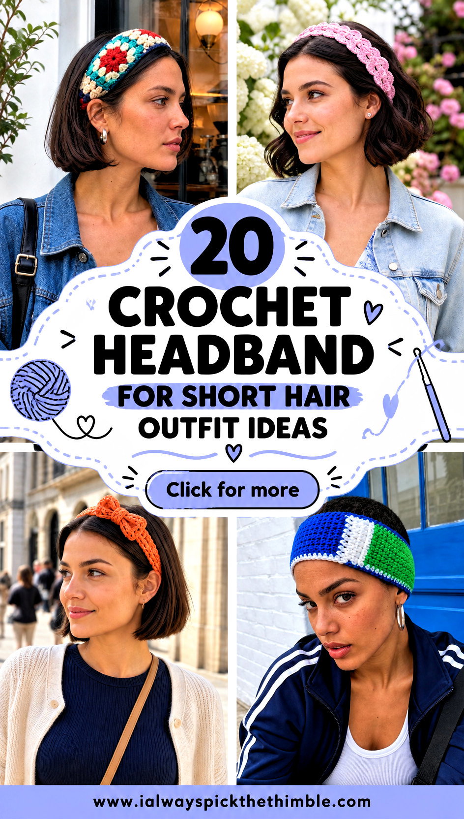 20 Crochet Headband for Short Hair Outfit Ideas for Work - 20 Crochet Headband for Short Hair Outfit Ideas for Work