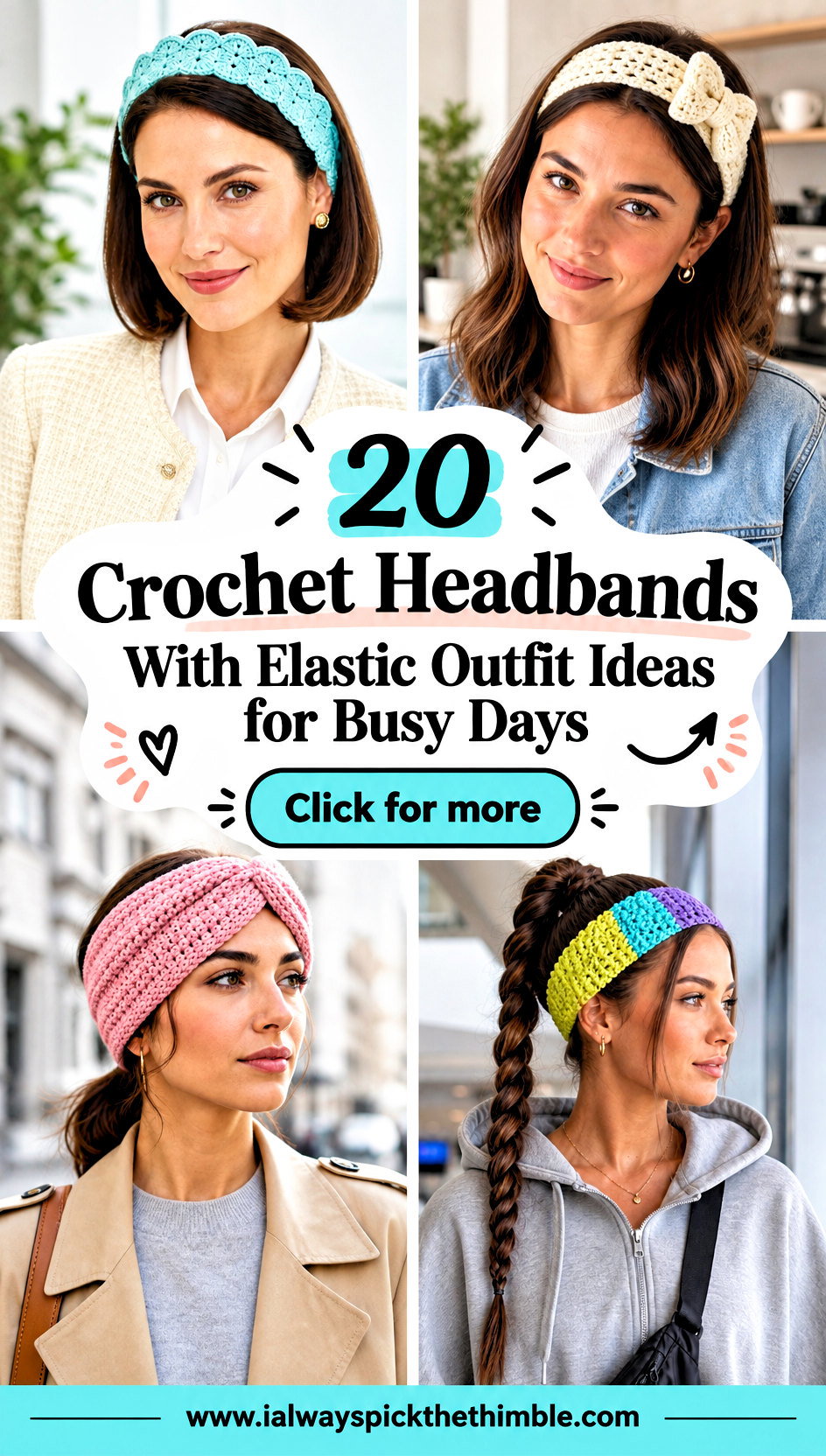 20 Crochet Headbands With Elastic Outfit Ideas for Busy Days - 20 Crochet Headbands With Elastic Outfit Ideas for Busy Days