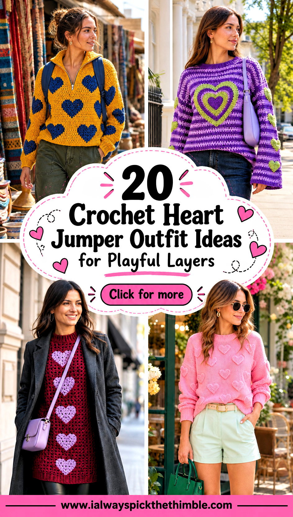20 Crochet Heart Jumper Outfit Ideas for Playful Layers - 20 Crochet Heart Jumper Outfit Ideas for Playful Layers