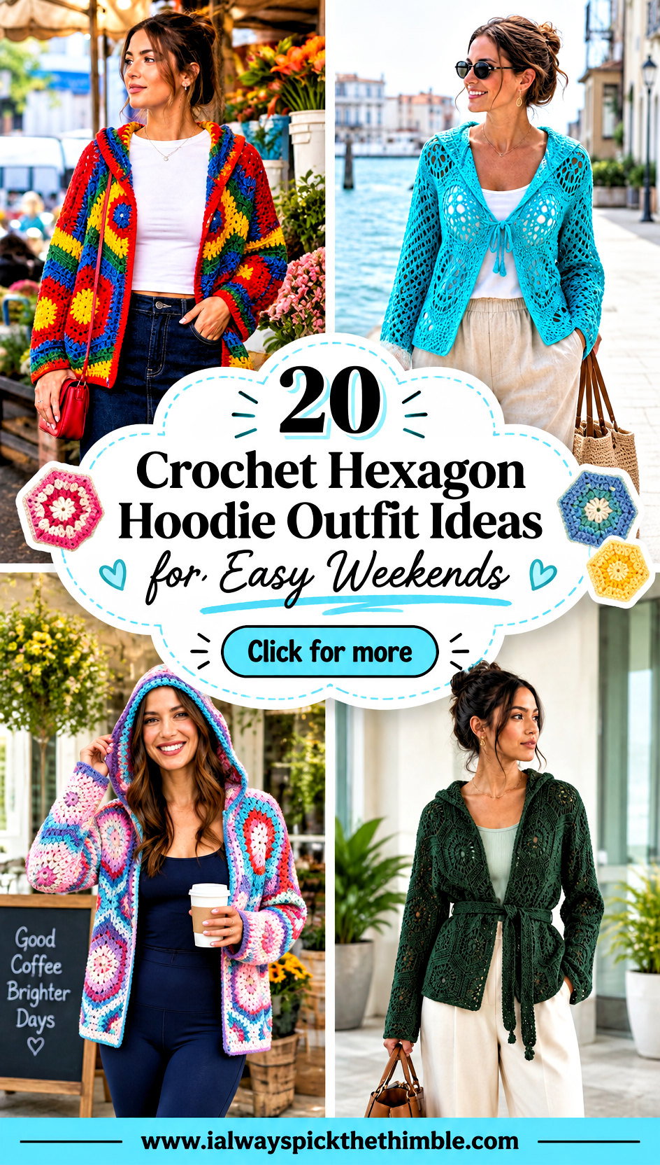 20 Crochet Hexagon Hoodie Outfit Ideas for Easy Weekends - 20 Crochet Hexagon Hoodie Outfit Ideas for Easy Weekends
