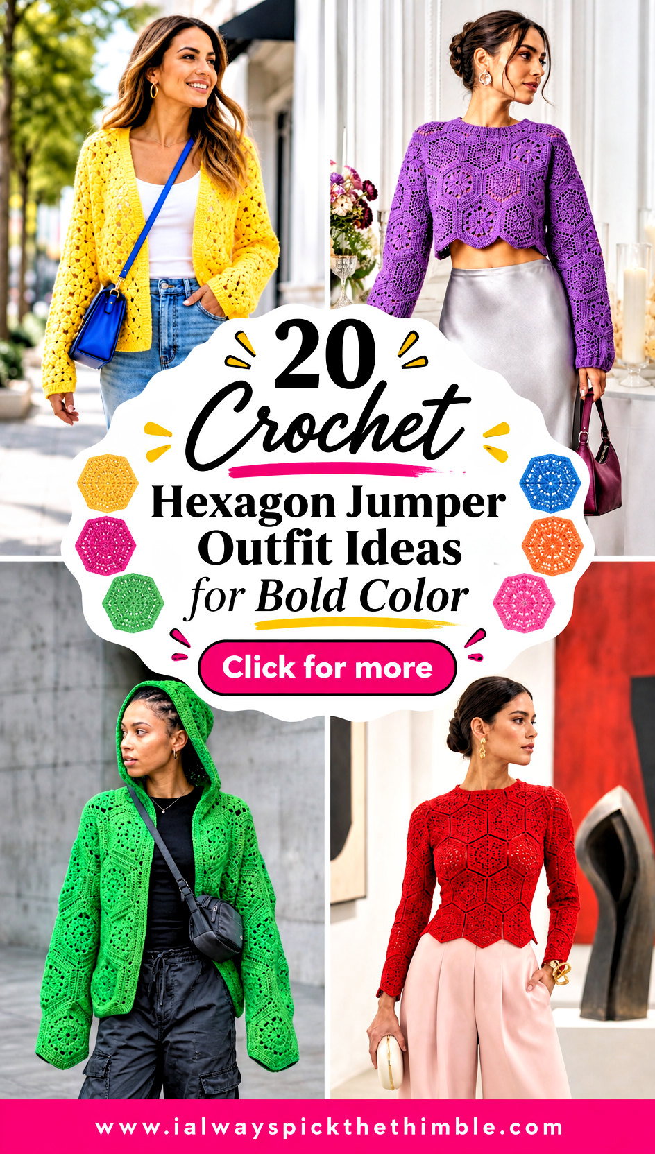 20 Crochet Hexagon Jumper Outfit Ideas for Bold Color - 20 Crochet Hexagon Jumper Outfit Ideas for Bold Color