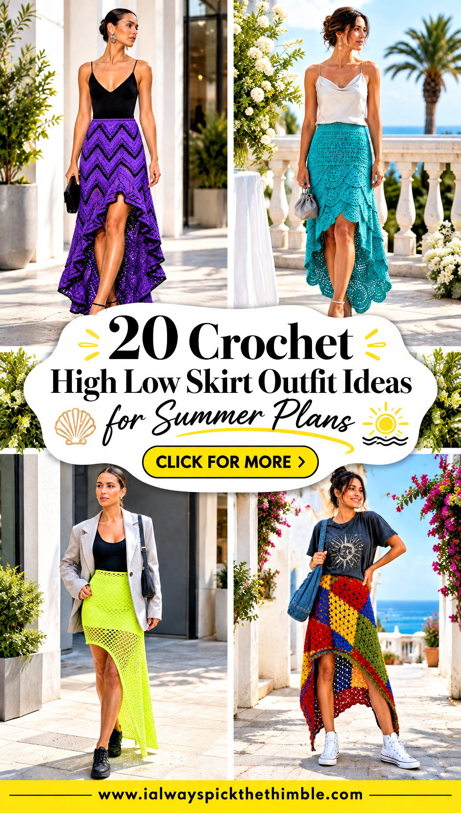 20 Crochet High Low Skirt Outfit Ideas for Summer Plans - 20 Crochet High Low Skirt Outfit Ideas for Summer Plans