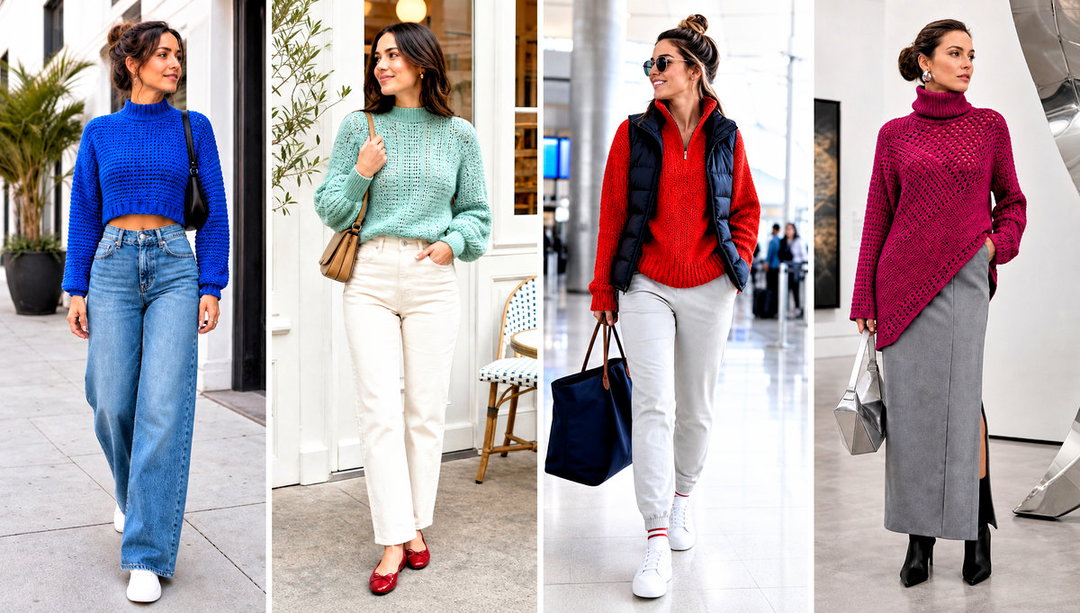 20 Crochet High Neck Sweater Outfit Ideas for the Office