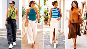 20 Crochet High Neck Tank Top Outfit Ideas for City Days