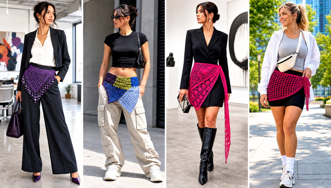 20 Crochet Hip Scarf Outfit Ideas for Boho Layering