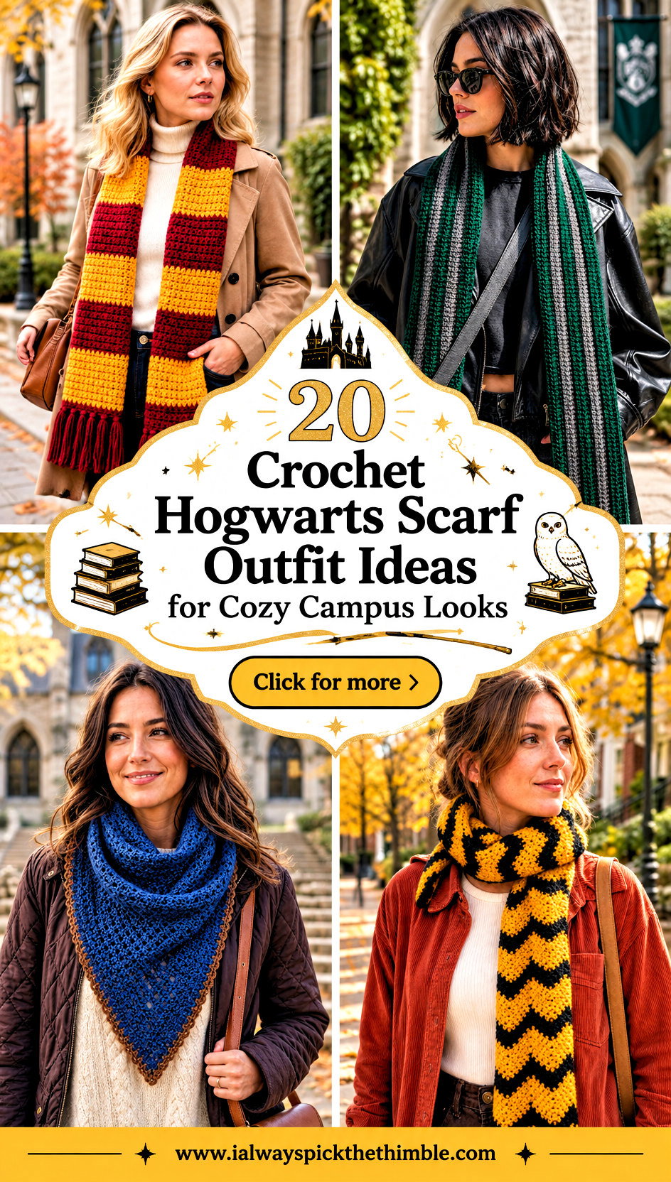 20 Crochet Hogwarts Scarf Outfit Ideas for Cozy Campus Looks - 20 Crochet Hogwarts Scarf Outfit Ideas for Cozy Campus Looks