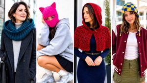 20 Crochet Hood Hat Outfit Ideas for Chilly Morning Walks