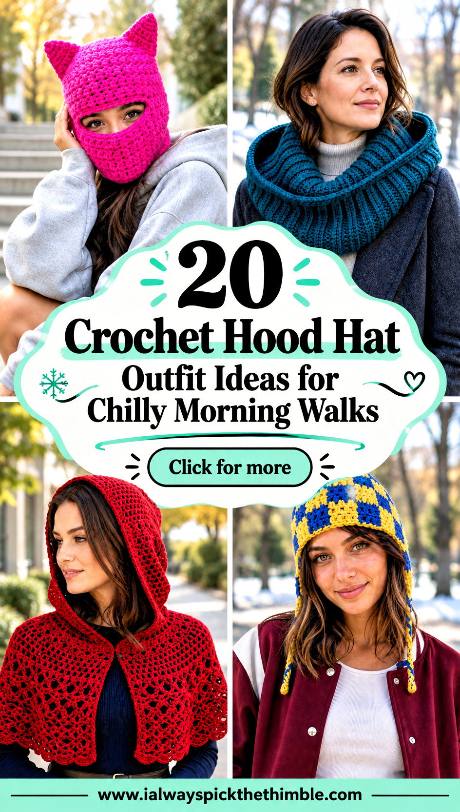20 Crochet Hood Hat Outfit Ideas for Chilly Morning Walks - 20 Crochet Hood Hat Outfit Ideas for Chilly Morning Walks