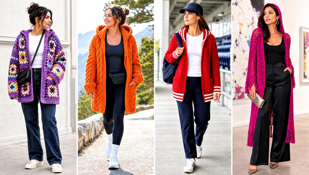 20 Crochet Hoodie Cardigan Outfit Ideas for Casual Layering