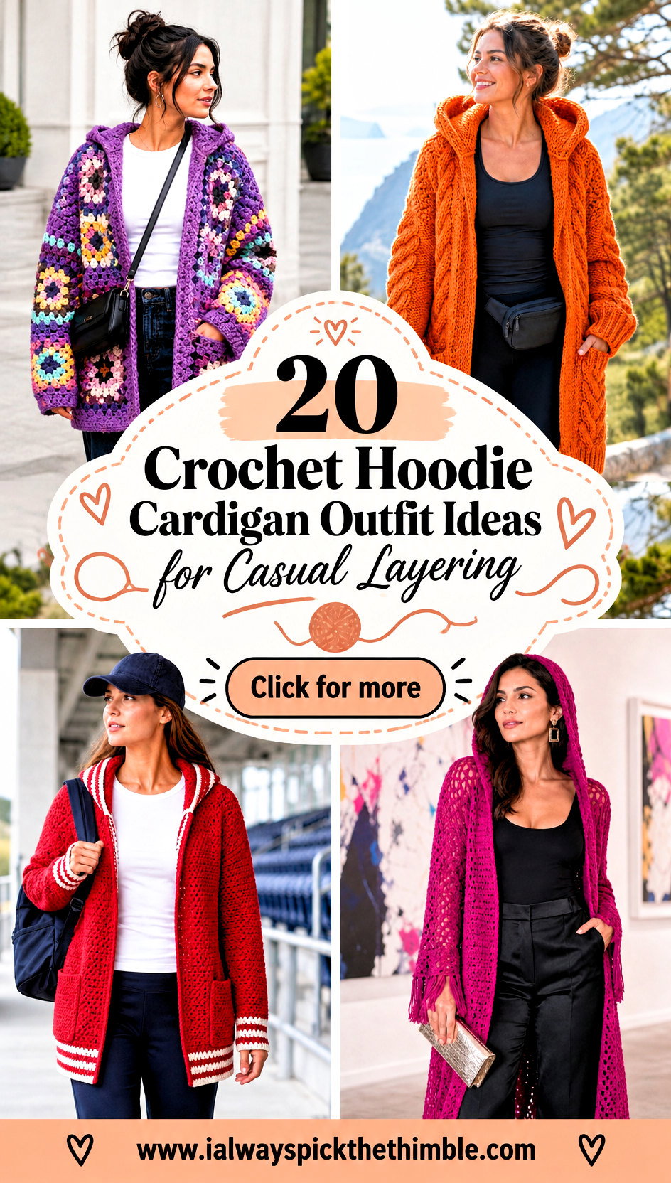 20 Crochet Hoodie Cardigan Outfit Ideas for Casual Layering - 20 Crochet Hoodie Cardigan Outfit Ideas for Casual Layering
